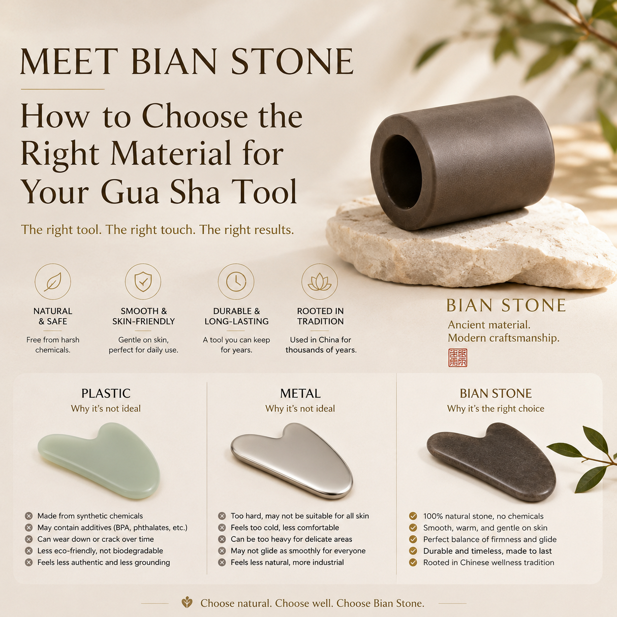 Meet Bian Stone: How to Choose the Right Material for Your Gua Sha Tool