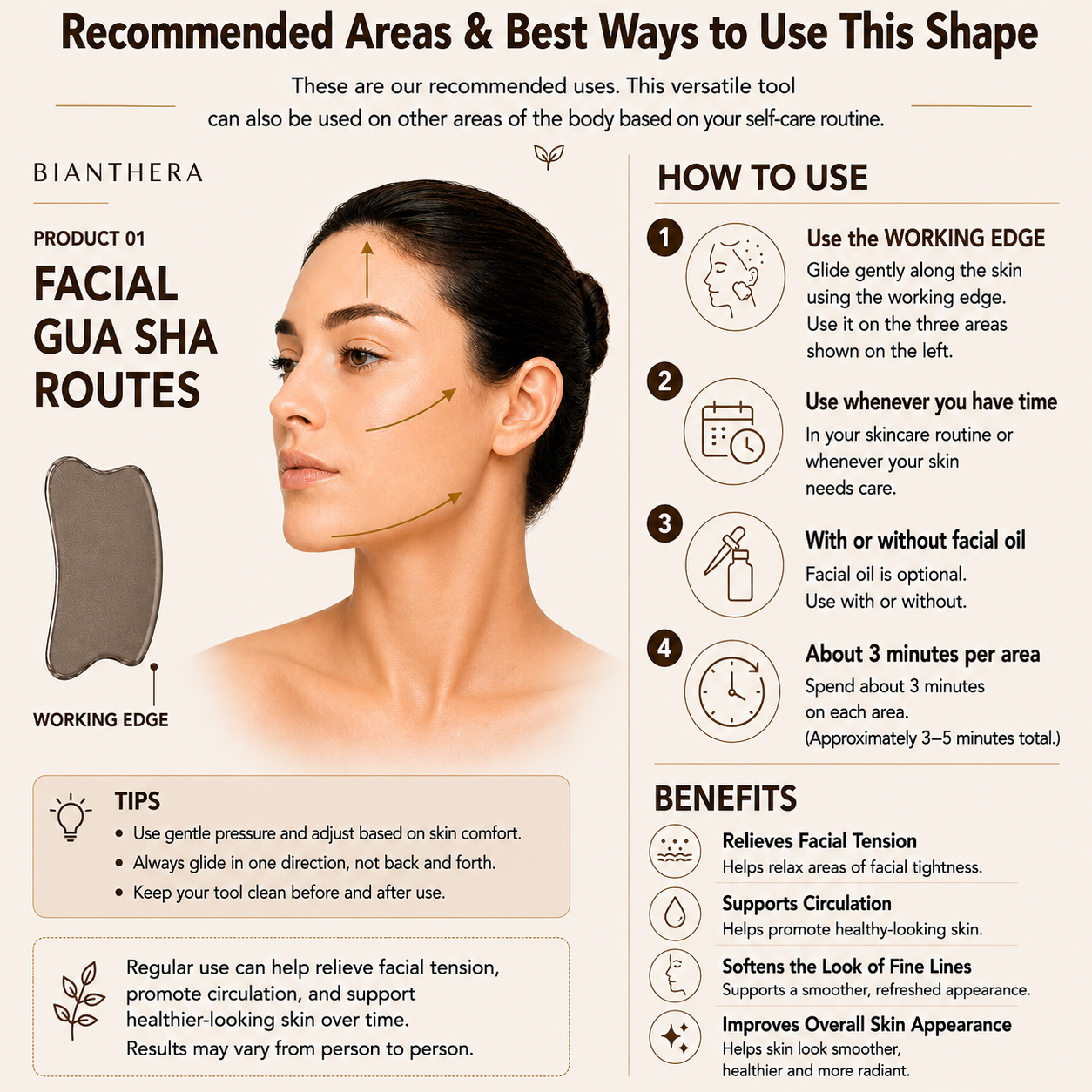 Bian Stone Gua Sha & Massage Tool | An ancient  Healing Stone（Curved board）
