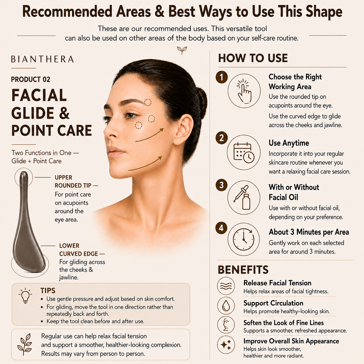 Bian Stone Gua Sha & Massage Tool | An ancient  Healing Stone（Fascia-releasing wand）