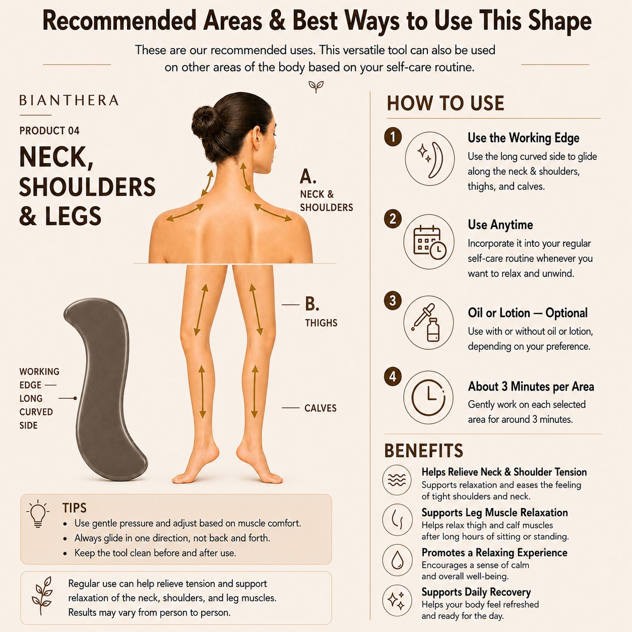 Bian Stone Gua Sha & Massage Tool | An ancient Healing Stone (Big S)