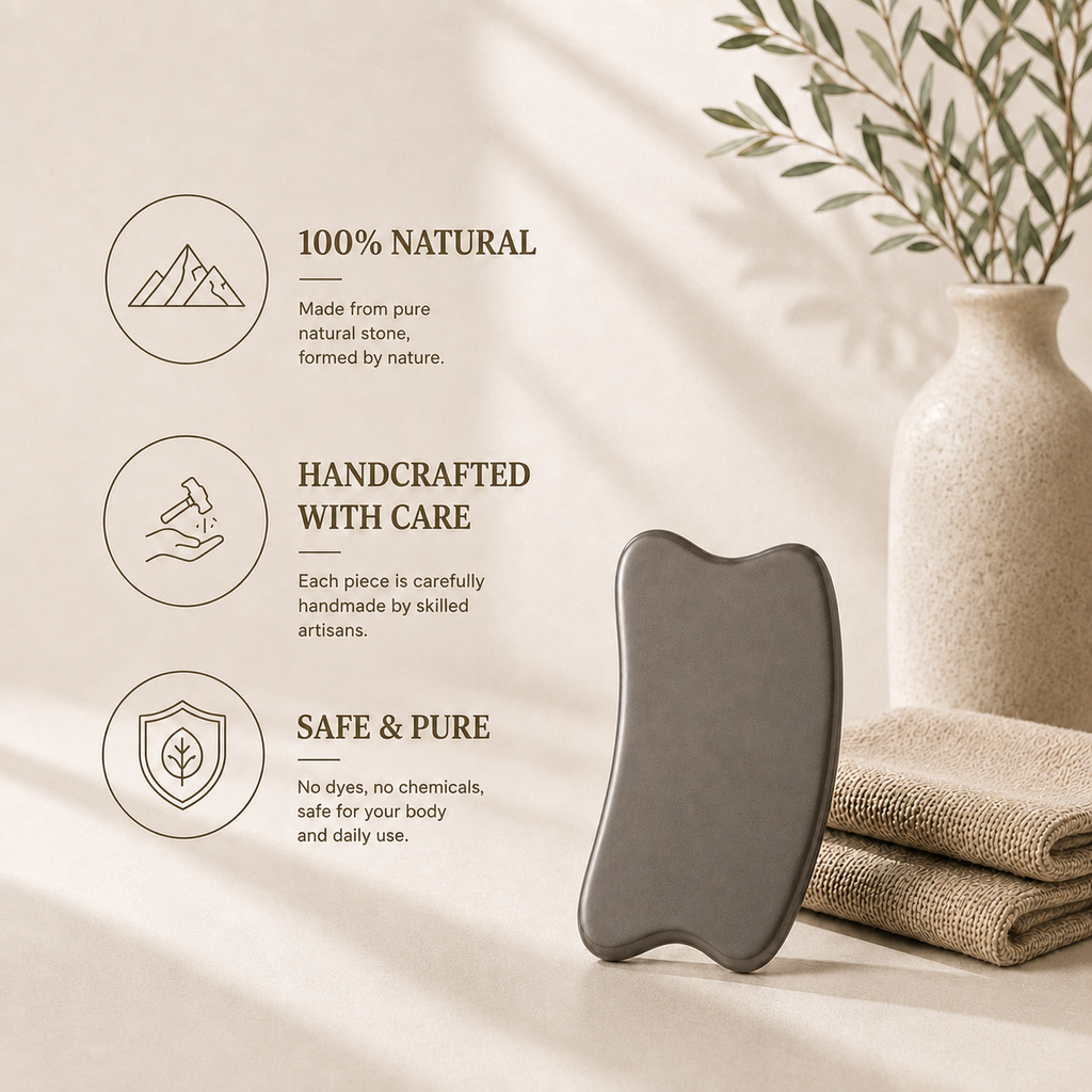 Bian Stone Gua Sha & Massage Tool | An ancient  Healing Stone（Curved board）